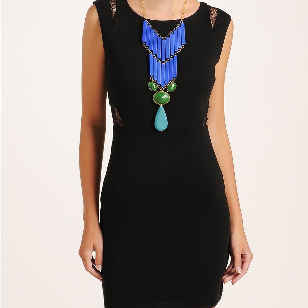 Finders Keepers Black Bodycon Dress Lace Detail M